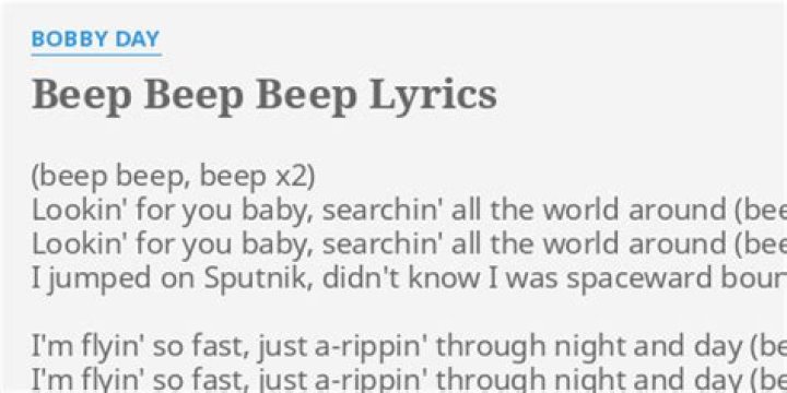 Beep beep beep beep lyrics
