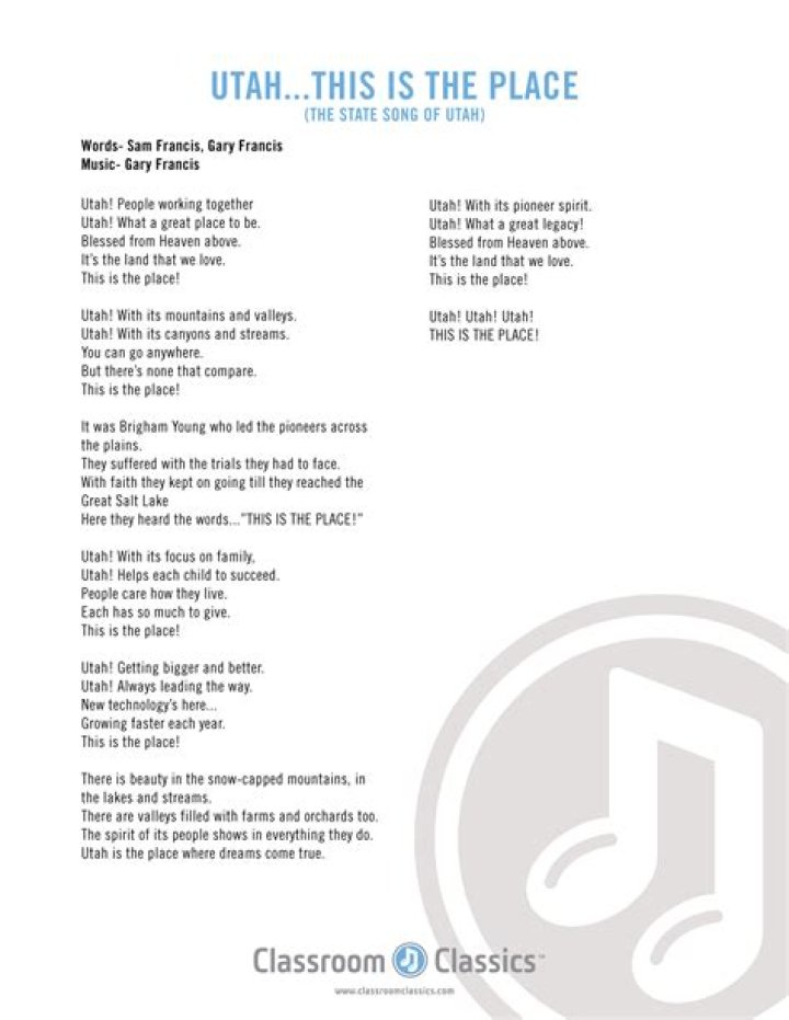 Utah this is the place lyrics